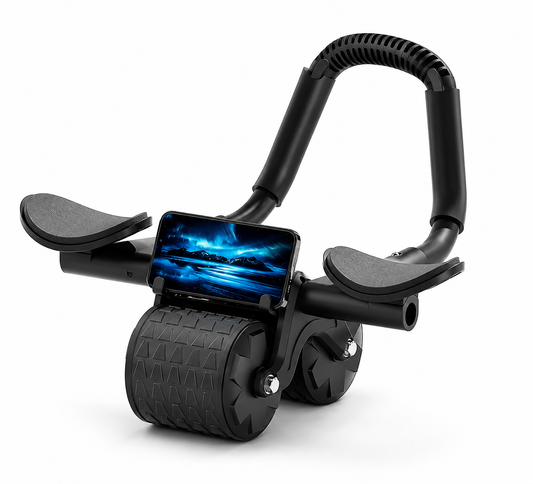 2025 New with Timer Ab Abdominal Exercise Roller Elbow Support, Abs Roller Wheel Core Exercise Equipment, Automatic Rebound Abdominal Wheel(Black）